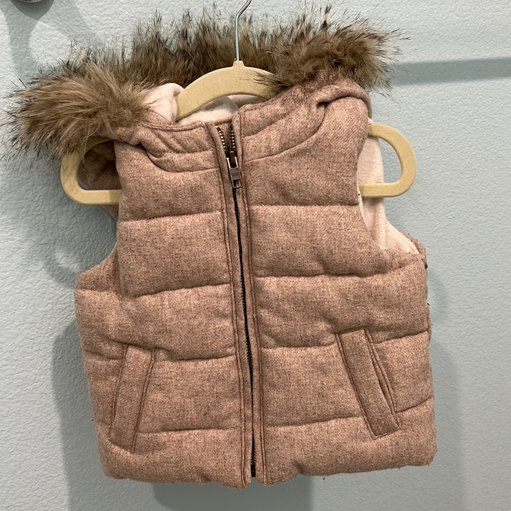 Cute fur hooded vest